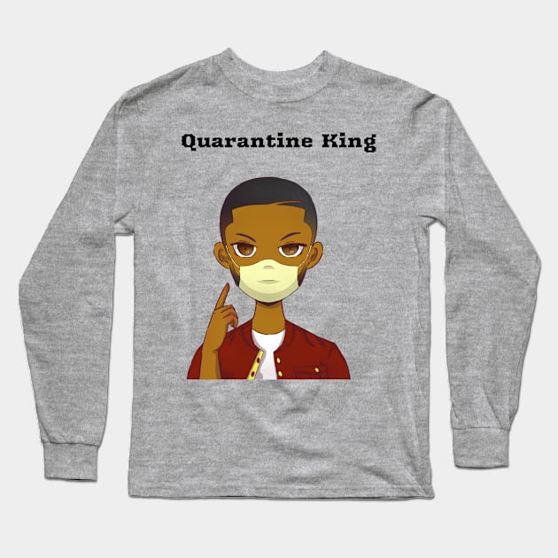 Quarantine king- Quarantine gift for him Long Sleeve T-Shirt by Eva Wolf